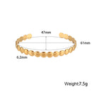 18K Gold Plated 316L Stainless Steel Pig Nose Buckle Heart Opening Adjustable Bangles Fashion Waterproof Bracelets for Women