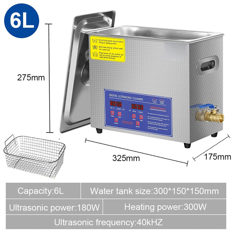 Ultrasonic Cleaner 2L 3L 6L 10L Ultrasound Cleaning Machine With Heated Washing Professional Home Commercial Ultrasonic Cleaner