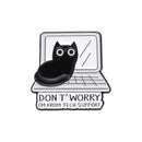 I'M A PURRGRAMMER Enamel Pins A Computer Cat That Loves Work Brooches Lapel Badge Backpack Funny Animal Punk Jewelry Gift