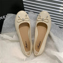 Women's New Summer PVC Wear Low Top Shallow Mouth Single Shoes Casual Fashion Bow Sandals
