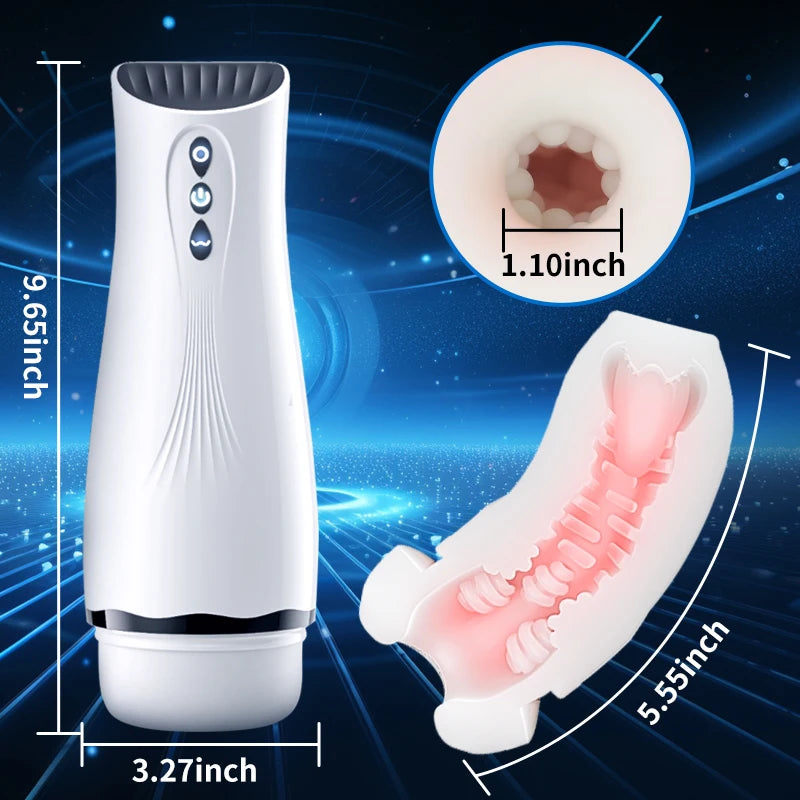 Masturbador masculino automático con succión, máquina de mamada con vibración, taza de masturbación, bomba de pene de bolsillo, juguete sexual para adultos.