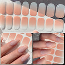 16Tip White Pink Full Cover Nail Sticker Self-Adhesive Simple Gradient Effect Full Nail Wraps DIY Nail Art Making Manicure Autum