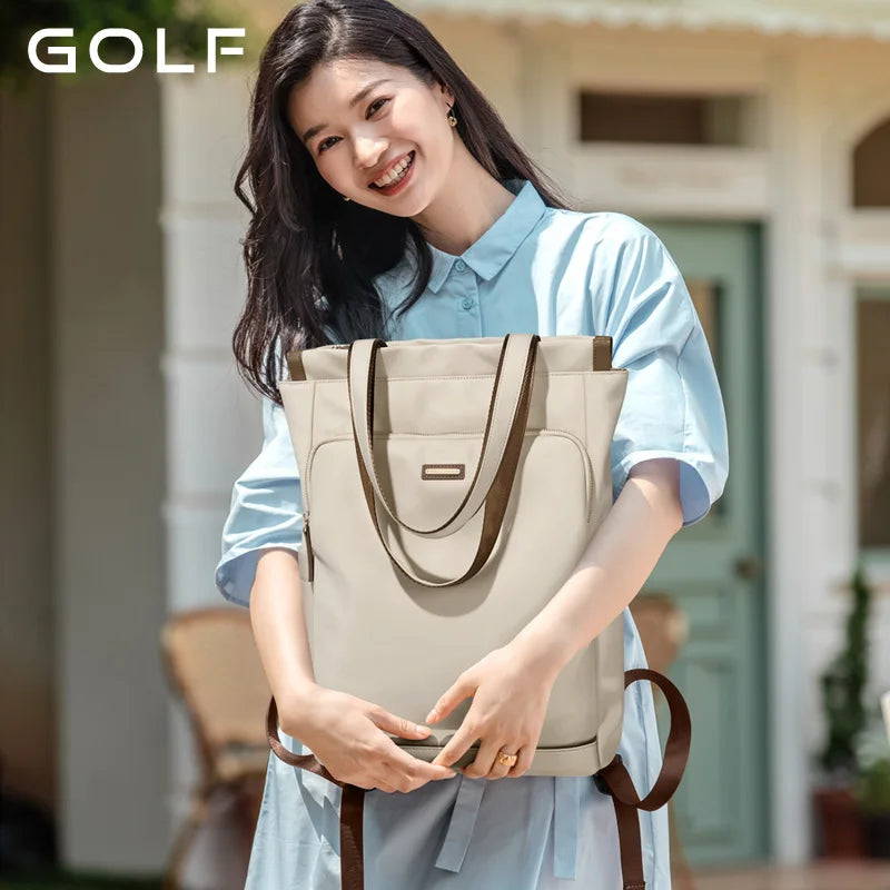 GOLF Women's Backpack Convertible Shoulder Bag Ladies Elegant Backpacks with Laptop Compartments Secret Pocket 15.6 inch Large