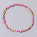 1pc Beach Vocation Themed Mixed Color Design 18K Gold Plated Copper & Bead Bracelet Cute & Luck For Festival Jewelry Gift