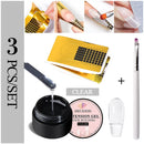 طقم طلاء أظافر 2/3 قطع شفاف أبيض وردي ذهبي لامع سريع البناء جل طلاء أظافر بالأشعة فوق البنفسجية LED غراء أظافر أطراف أظافر طقم تمديد