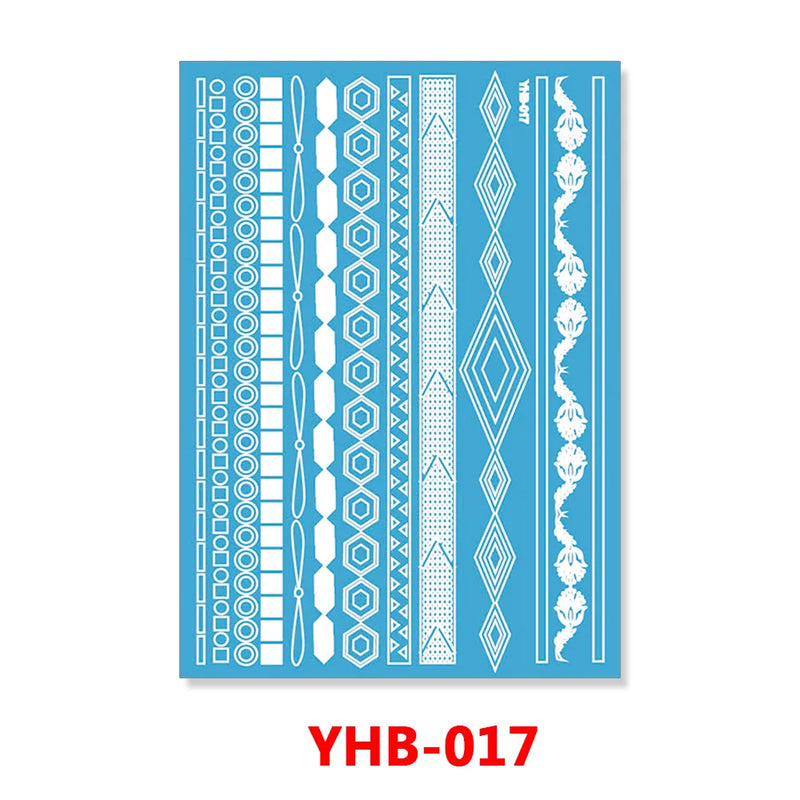 1PC Hanna Lace Tattoo Sticker White Silk Printing Waterproof Disposable Tattoo for Arm Sexy Bracelet