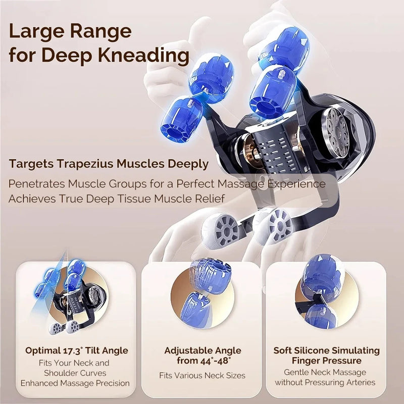 Wireless Trapezius Neck Back Massager 3 Models Electric Shoulder Kneading Shawl Cervical Deep Tissue Relaxing Massage Pillow New