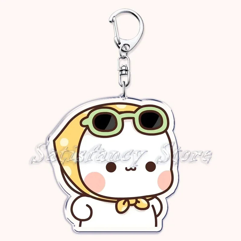 Llavero con diseño de Bubu Dudu, pareja de enamorados, oso panda, accesorios para bolso, colgante, joyería, regalos para amantes.