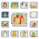 2024 New Christmas Tree gift Snowflake Snowman Old Man Italian charm module Link fit for 9mm bracelet making DIY jewelry