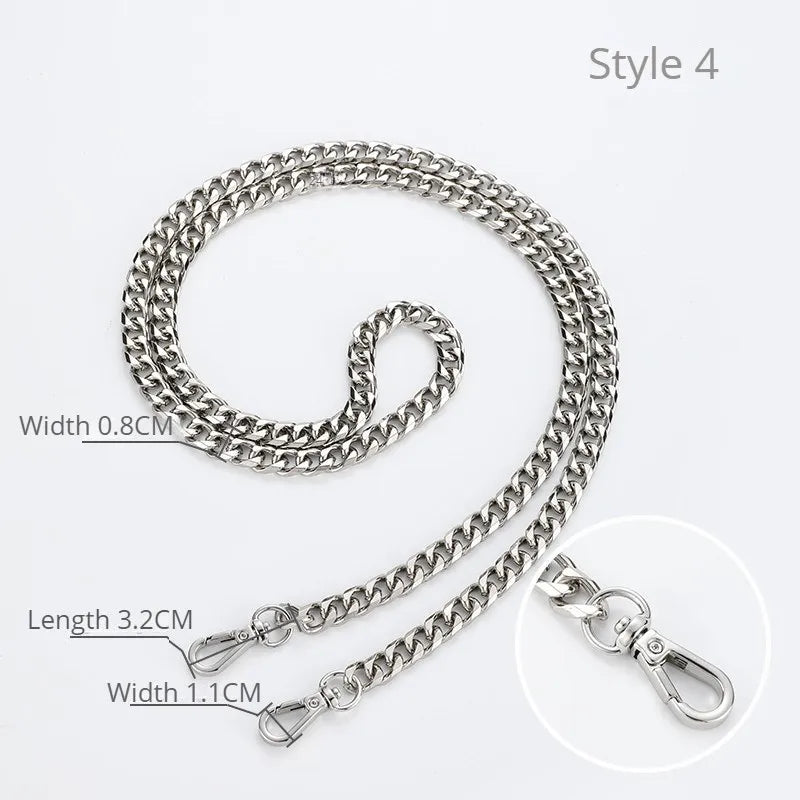 Silver Bag Chain Transformation Accessories Bag Straps Replacement Underarm Crossbody Shoulder Strap Metal Armpit Bag Chains