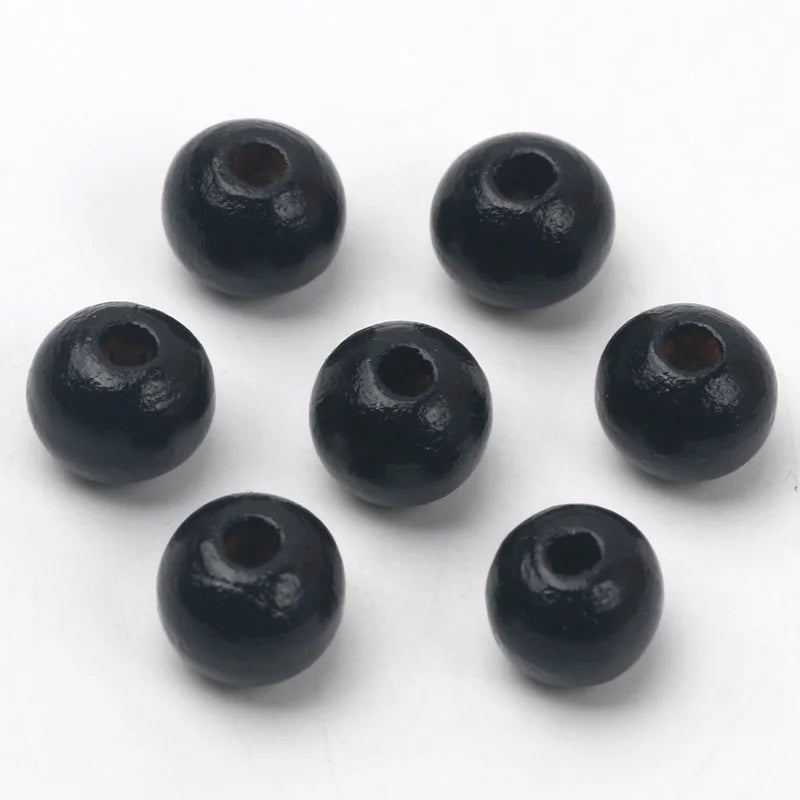 Wooden Beads 6/8/10mm Black Round Balls Loose Spacer Beads For Jewelry Making DIY Jewelry Necklace Bracelet Earrings Accessories