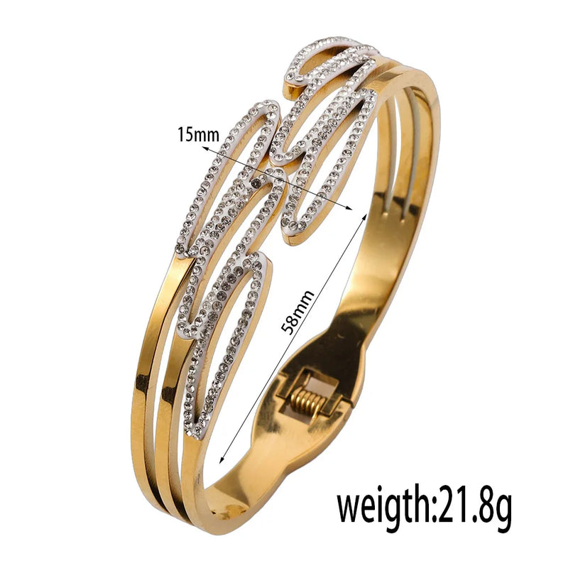 Stainless Steel Washable Non Fading Bracelet, Wings Set With Diamonds, Elastic And Openable Jewelry, Women's Jewelry Gift
