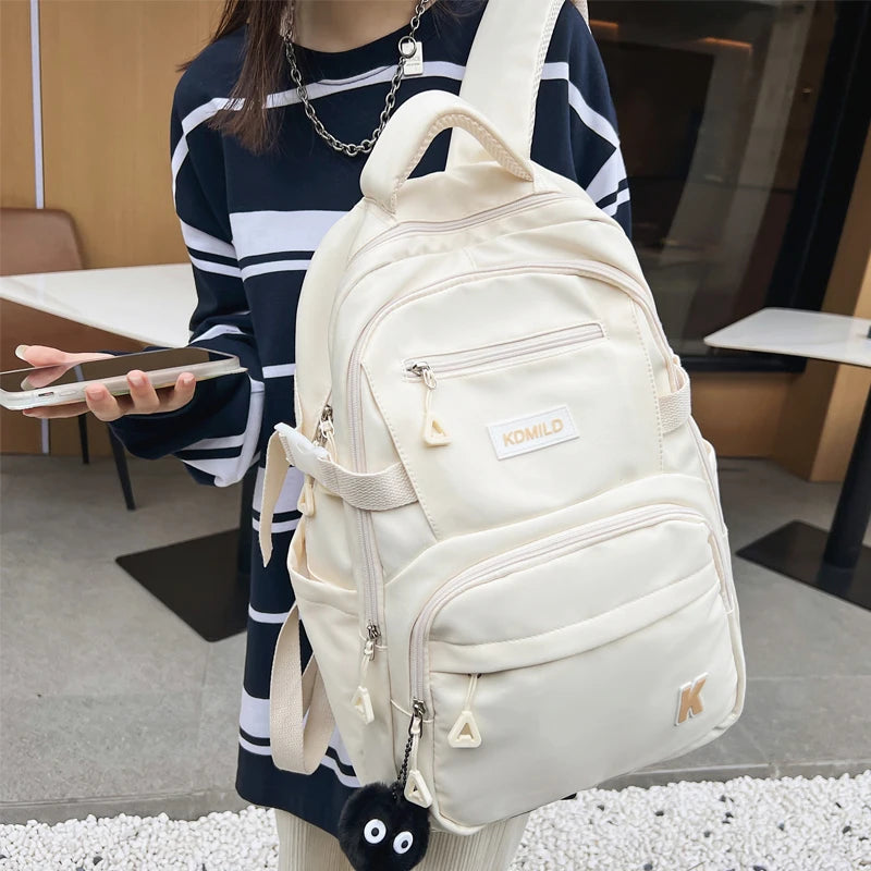 JULYCCINO Multifunction Waterproof Buckle Backpack Korean Style School Bag Student Shoulder Bag Teenage Girls Laptop Backpacks
