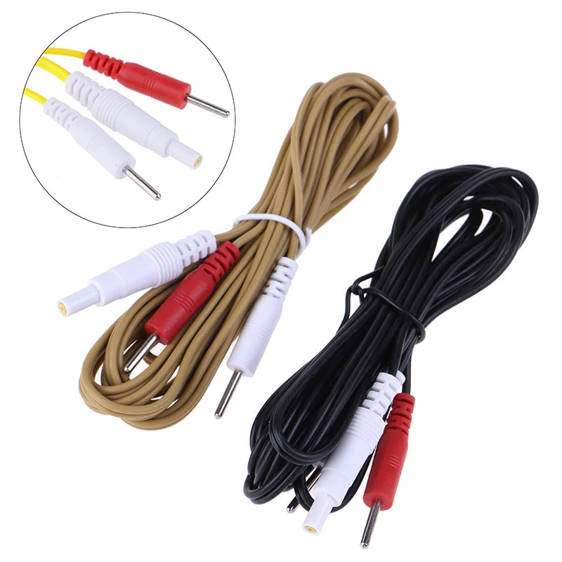 2/4Button 2/4pin Electrotherapy Electrode Lead Electric Shock Wires Cable For Massager Connection Cable Massage And Relaxation