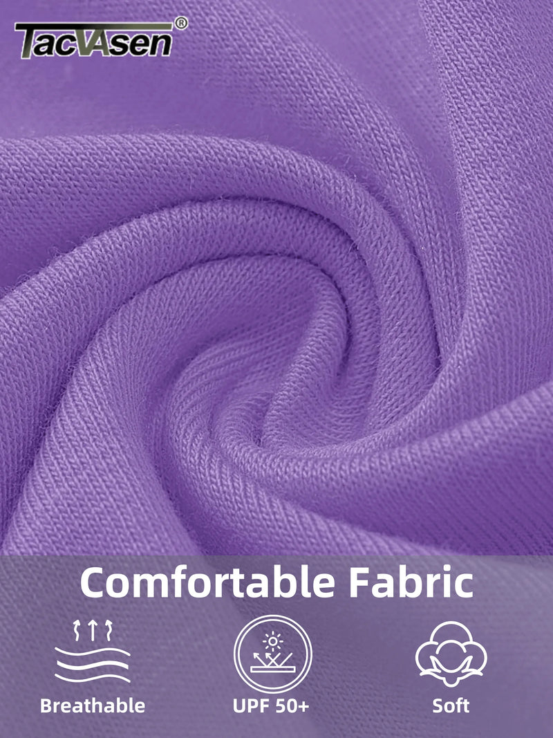 TACVASEN Cotton UPF50+ Sun Protection T-Shirts Womens Fashion V-Neck Long Sleeve Casual Tops Breathable Soft Outdoor Tee Shirts