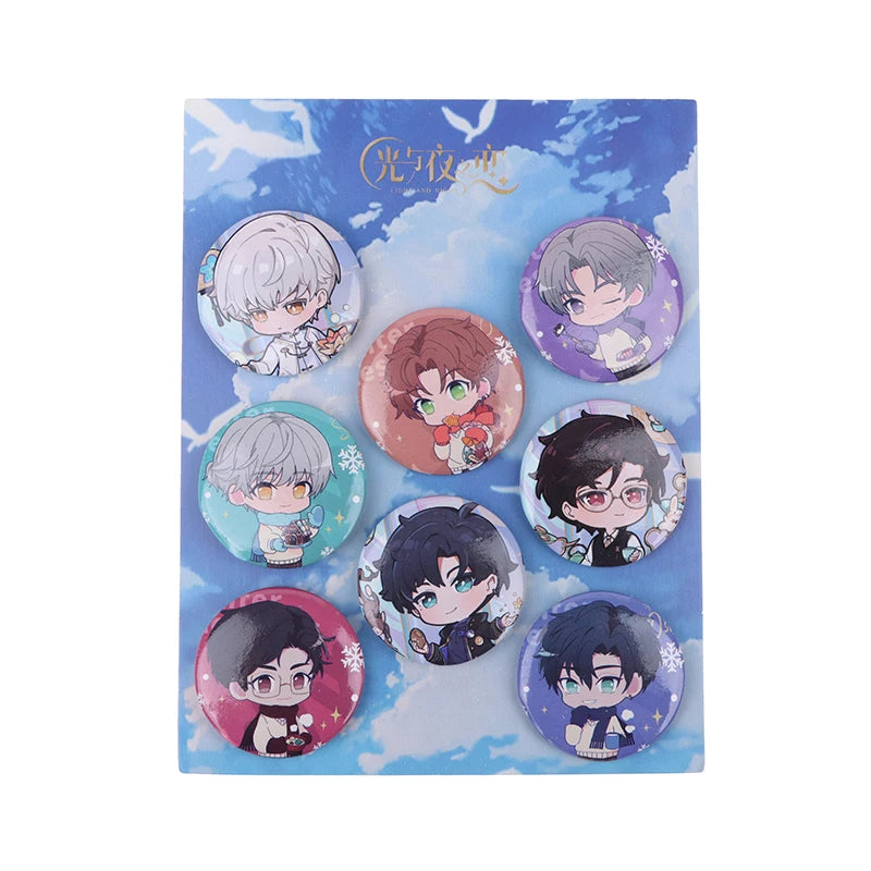 8 Pcs/Set Anime Tinning Tinplate Brooch Sanrio Backpack Badge Souvenir Clothing Gift For Friends