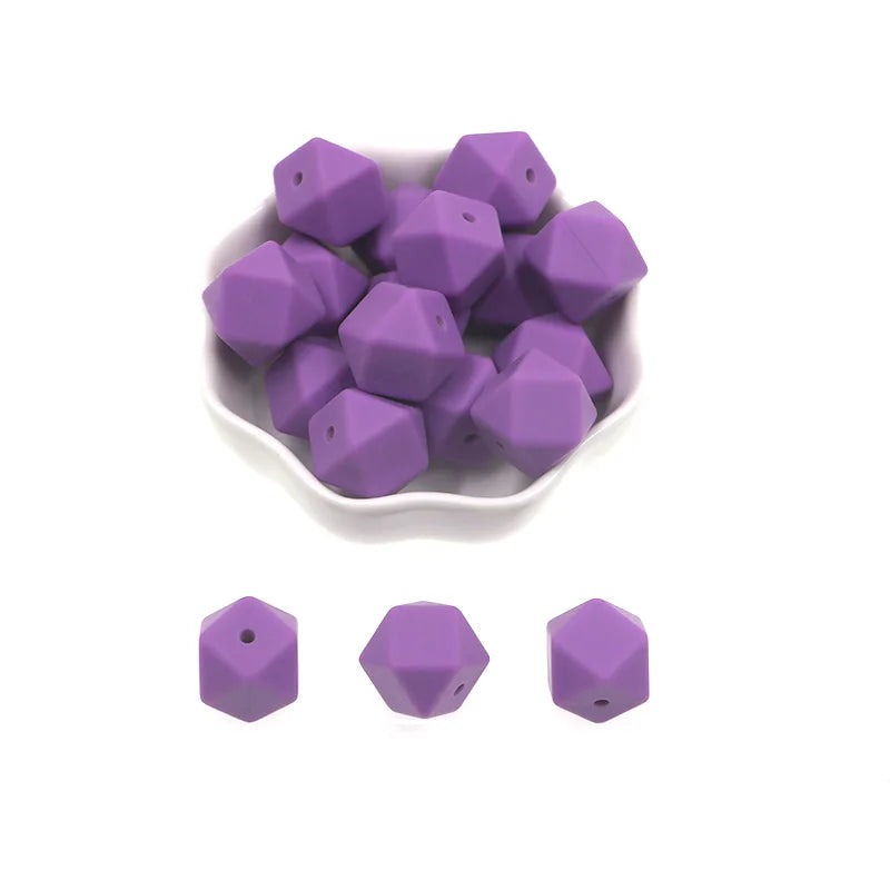 Kovict 14/17mm 10pcs Hexagon Silicone Beads For Jewelry Making Silicone Bead To Make Bracelets Necklace Making Accessories