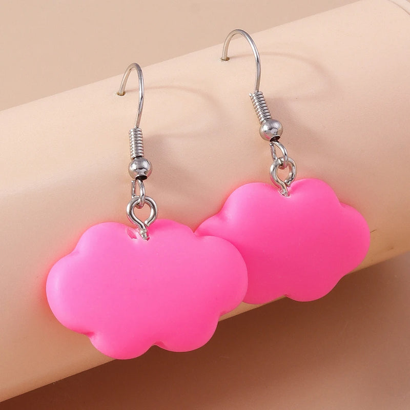 Aihua Acrylic Rain Clouds Earrings Long Tassel Rain Star Pendant Earrings Handmade Cute Cloud Earrings New In Jewelry Gifts