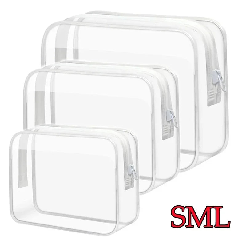 Transparent Cosmetic Bag PVC Women Zipper Clear Makeup Bags Beauty Case Travel Make Up Organizer Storage Bath Toiletry Wash Bag