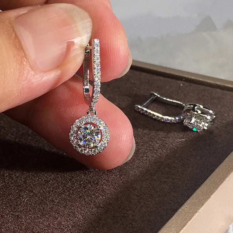 2024 New Bride Engagement Wedding Jewelry Elegant Shiny Mosan Diamond Beautiful Gift Milan Girl Fashion Pendant Earrings
