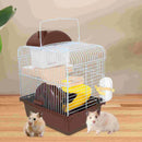 1pc Double Layer Hamster Cage Acrylic Portable Small Pets House Chinchilla Hamster House (Brown)