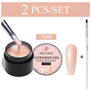 طقم طلاء أظافر 2/3 قطع شفاف أبيض وردي ذهبي لامع سريع البناء جل طلاء أظافر بالأشعة فوق البنفسجية LED غراء أظافر أطراف أظافر طقم تمديد