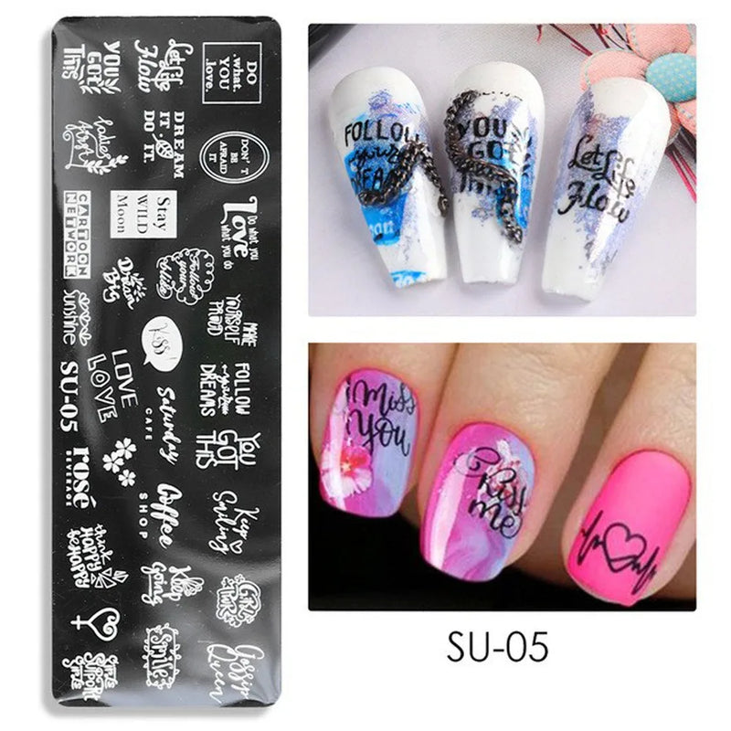 Christmas Nail Stamping Plates Cute Penguins Bear Winter Decor Deer Snowflakes Nail Stencils Printing Templates