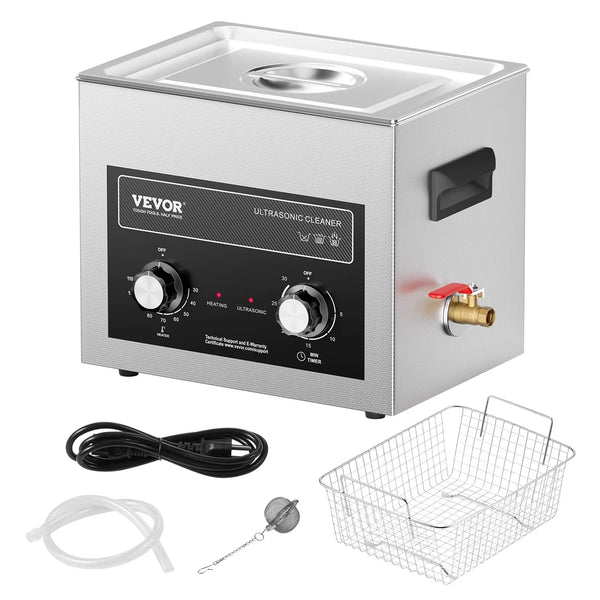 VEVOR Ultrasonic Cleaner with Heater Timer 2/3/6/10/15/30L for Lab Tools Metal Parts Carburetor Brass Auto Parts Engine Parts