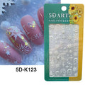 5D Nail Sticker Christmas Nail Art Snow Bird Gingerbread Man Design Santa Cartoon Sliders Winter White Decals Wrap FB5DK098-103