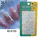 5D Nail Sticker Christmas Nail Art Snow Bird Gingerbread Man Design Santa Cartoon Sliders Winter White Decals Wrap FB5DK098-103