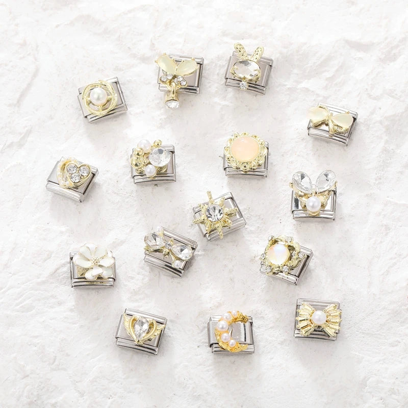 3D Charm Bracelet Rabbit Sun Flower Moont Italian Charm Links Fit 9mm Bracelet Stainless Steel Jewelry DIY Making Birthday Gift