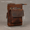 Retro Men's HiP Bum Waist Bags Clip Buckle Belt Waist Packs Zip Small Mini Fanny Pack Genuine Leather Cowhide Man Belt Pouch