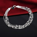 Wholesale Charms Beads Chain Beautiful Bracelet Silver Color Fashion for Women Wedding Nice Bracelet Jewelry