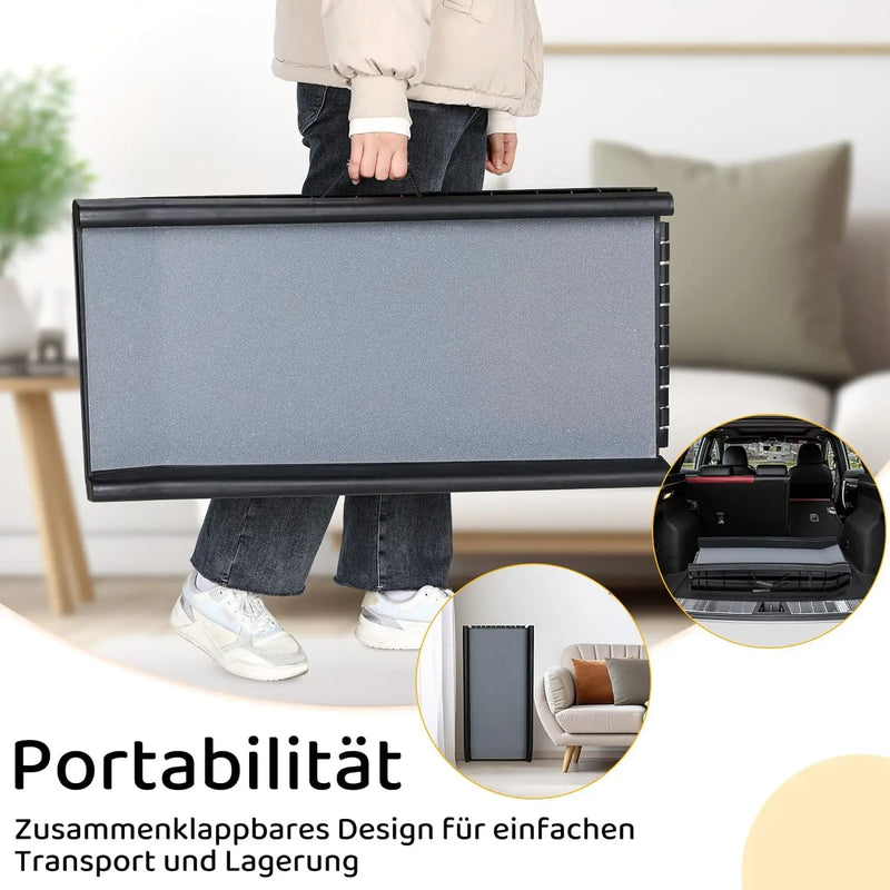 Happy Ride Folding Pet Ramp for Cars, Trucks, & SUVs 156cm Portable for Dogs 90kg with Siderails, Non-Slip- Weighs Only 3.8kg