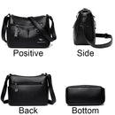 Fashion 100% Cow Leather Crossbody Luxury Designer Genuine Leather Handbag Women's Solid Color Lady Tote Shoulder Messenger Bag