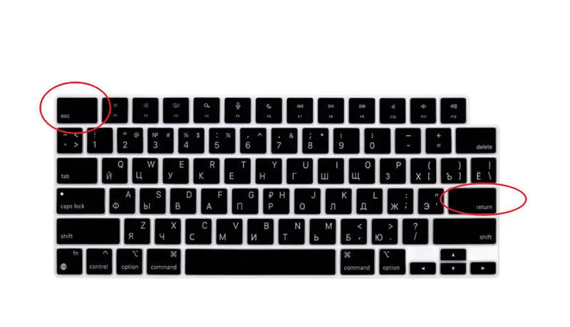 Russian language for 2024-2021 M3 M2 MacBook Air 15" (A3114 A2941) MacBook Air 13.6" (A3113 A2681) Silicone Keyboard Cover Skin