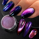 Reflective Magnetic Nail Powder Black Blue Chameleon Glitter Dust Metallic Chrome Shiny Pigment Nail Art Manicure Decoration DIY