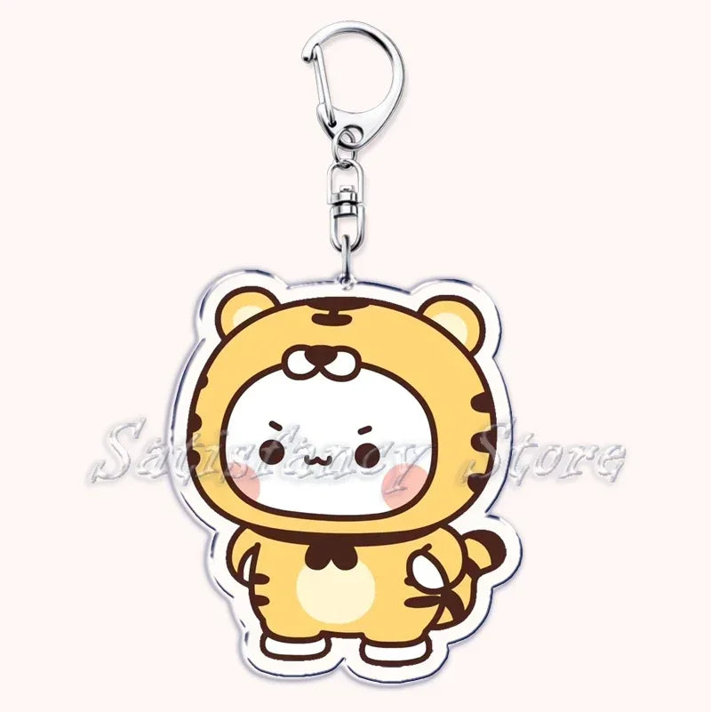 Llavero con diseño de Bubu Dudu, pareja de enamorados, oso panda, accesorios para bolso, colgante, joyería, regalos para amantes.