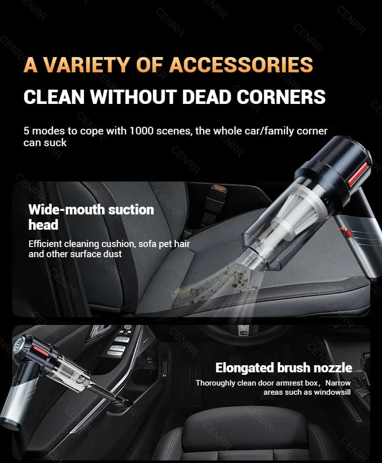 CENRR 998000PA Mini Car Vacuum CleanerCordless Powerful Wireless Car Cleaner HandHeld Portable Vacuum Cleaner Home Appliance