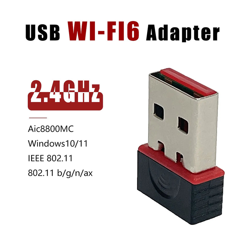 2.4Ghz Wireless Mini USB Wifi Adapter 150Mbps Ethernet Network Card USB 2.0 Receiver Dongle 802.11ax For PC Laptop Win 7 8 10 11