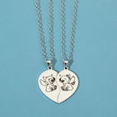 Disney Lilo and Stitch Necklace Fashion Cartoon Cute Heart-shaped Stainless Steel Pendant Couple Jewelry Accessories Gifts