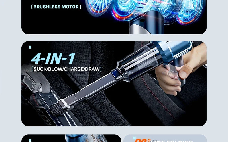 SZUK Car Vacuum Cleaner Portable Handheld Mini Vacuum Cleaner Foldable Strong Suction Powerful Wireless Cleaner Cleaning Machine