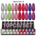 Mtssii 10PCS Reflective Gel Nail Polish Set Fluorescent Glitter Semi Permanent Hybrid Gel Varnish Soak Off UV Lamp For Manicure