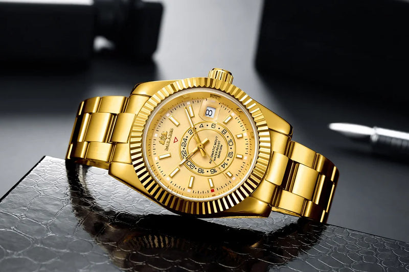 Automatic Watch for Men Mechanical Movement Stainless Steel Rose Gold Blue Luxury Sky 40mm Reloj Hombre Baratos