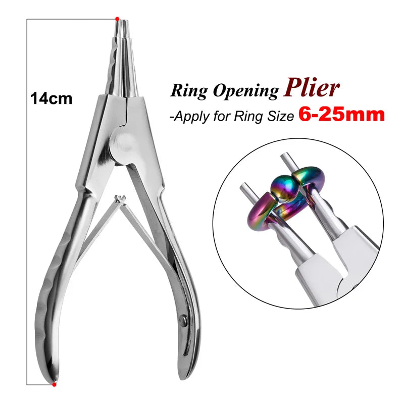 1pc Surgical Steel Tweezers for Catch Bar Grasp Clamp Plier Professional Clip Hold Pole Balls Forceps Body Piercing Jewelry Tool