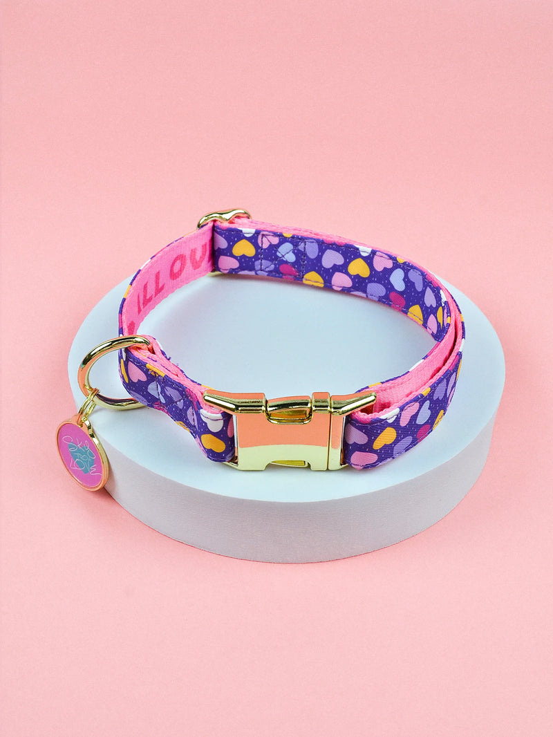 1 Pcs Valentine's Day and New Year Gifts Cute Pet Collar With Pendant Double-Sided Printed Pet Dog And Cat Pet Adjustable Collar