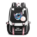 Disney Lilo Stitch Backpacks Teenager USB Charging Laptop Backpack Women Men Rucksack Travel Bag Mochila