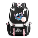 Disney Lilo Stitch Backpacks Teenager USB Charging Laptop Backpack Women Men Rucksack Travel Bag Mochila