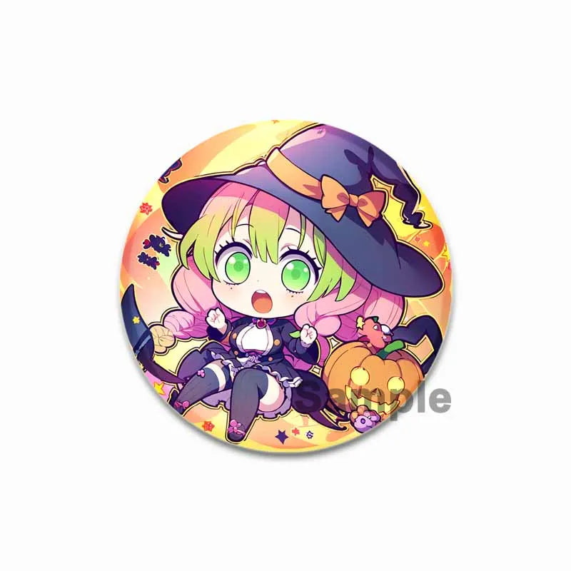 58mm Round Cartoon Brooches Kanroji Mitsuri Pins Anime Badge for Backpack Accessories Hat Decoration HD Print Handmade Gifts