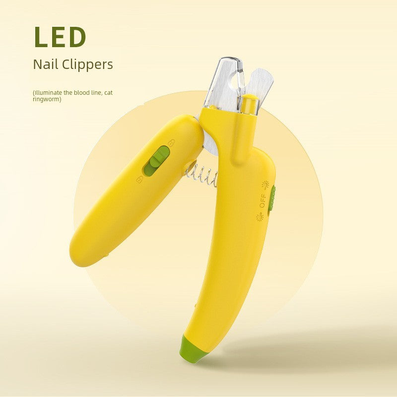 Cat Nail Scissors Handy Gadget Dog Pet Special Nail Clippers Knife LED Light Blood Line Anti-Bleeding Novice Rabbit